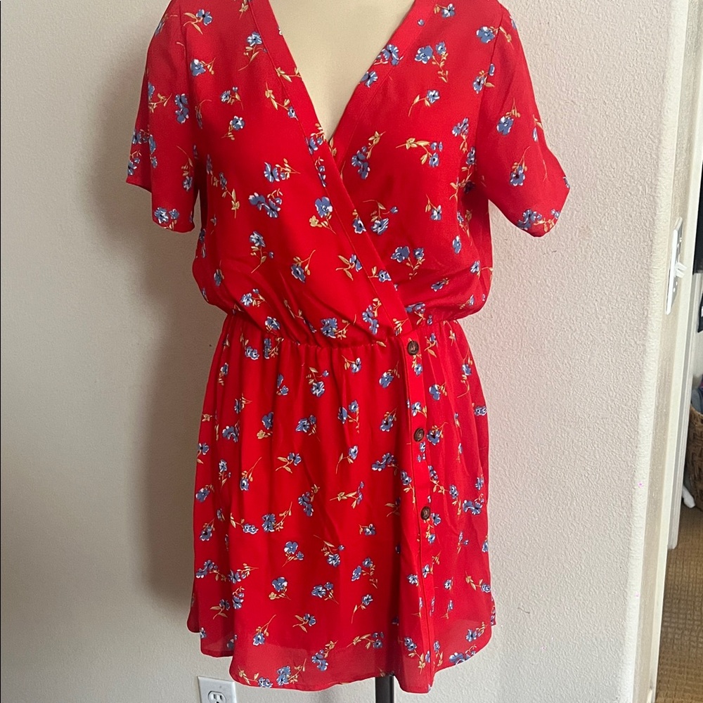 Sienna Sky Red Ruffled Wrap Sundress